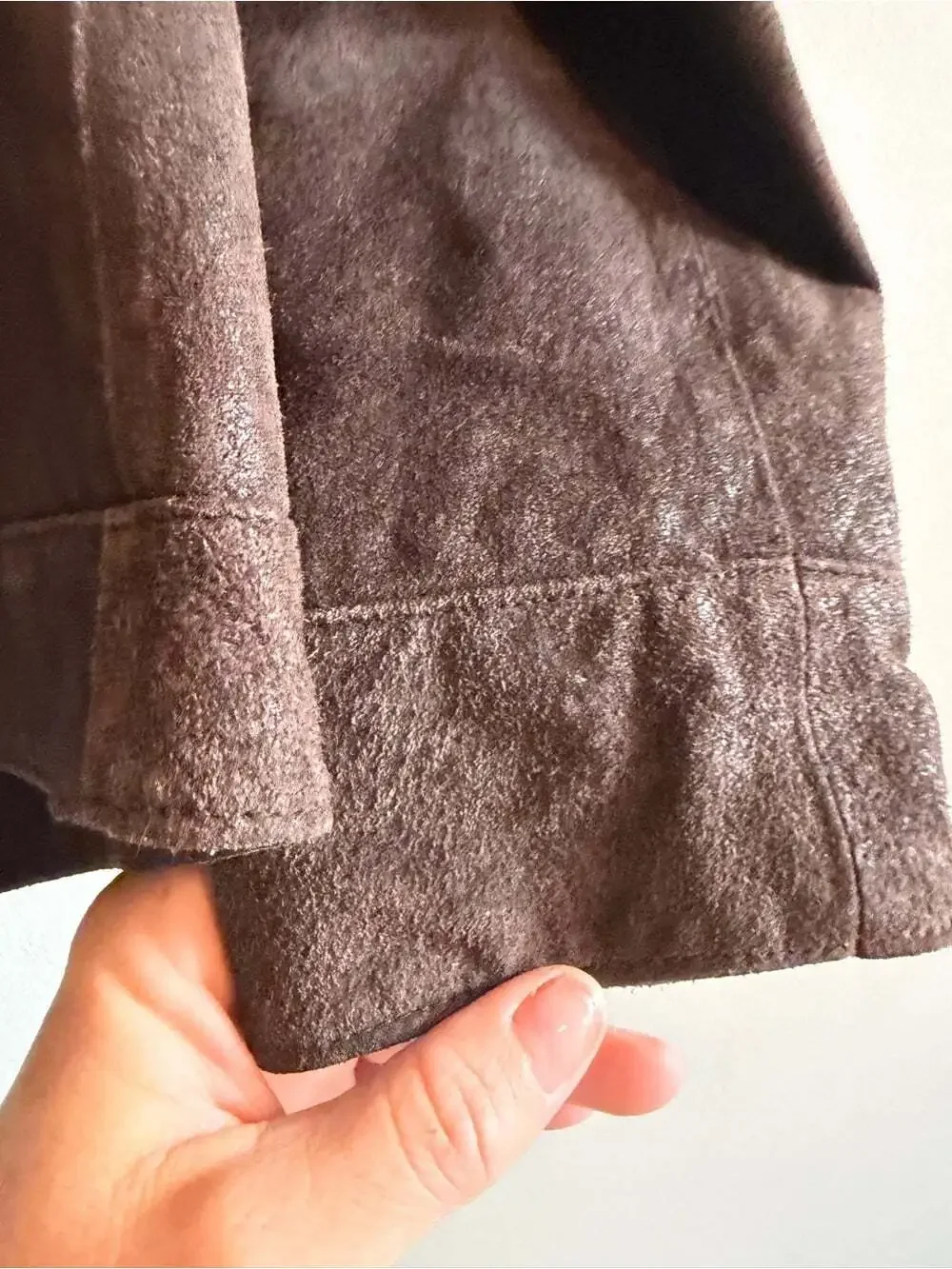 Moto Minimalist Genuine Leather Suede Cafe Racer Jacket Brown M